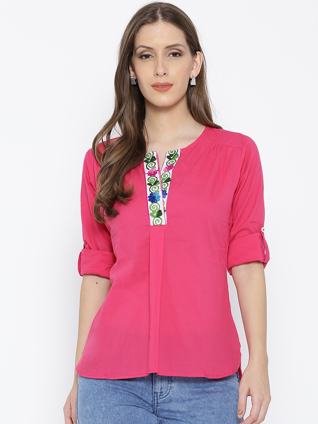 

Style Quotient Women Pink Solid Top