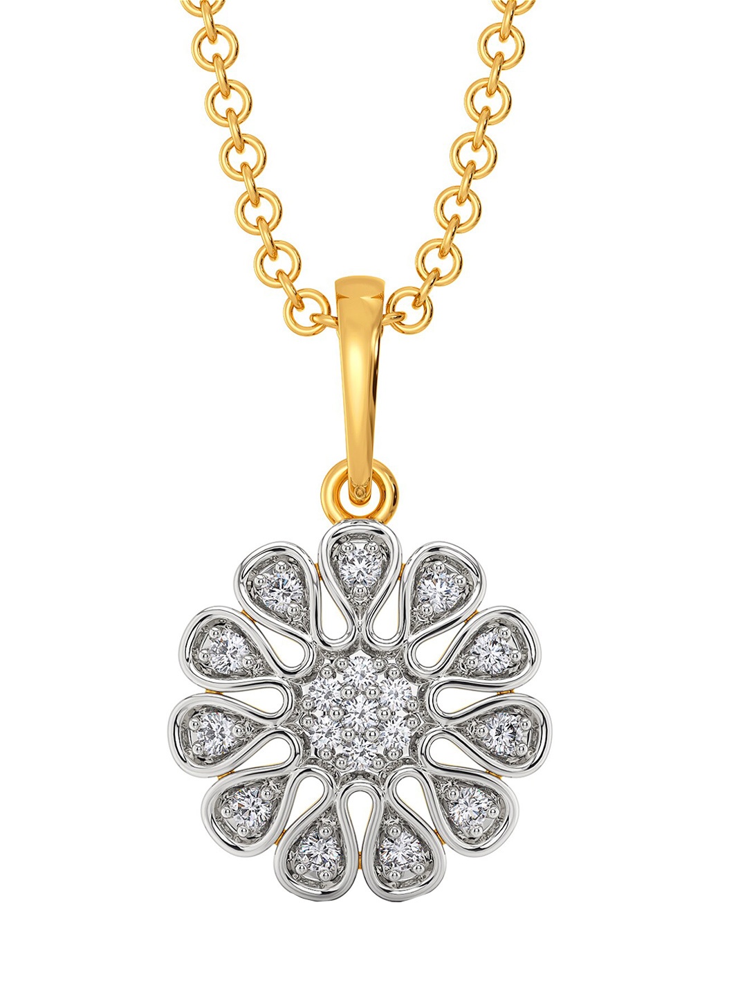 

Melorra Tuck A Knit Diamond-Studded 18KT Gold Pendant - 1.38gm