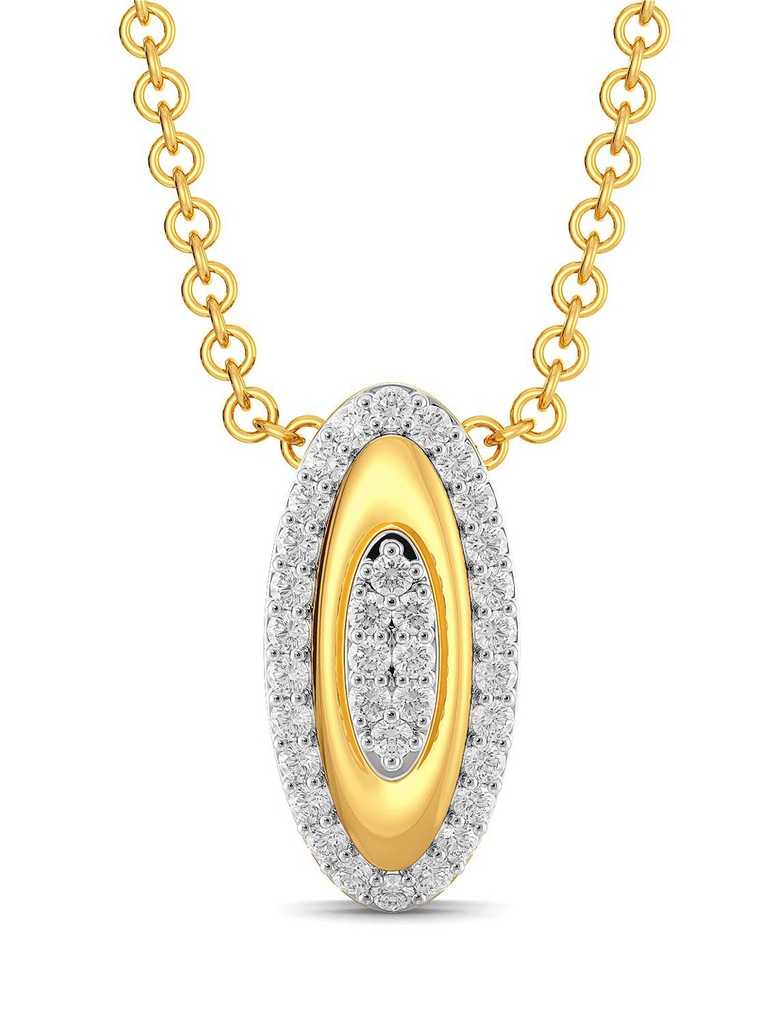 

MELORRA Pluck A Pucker Diamond-Studded Rhodium-Plated 18KT Gold Pendant- 2 gm