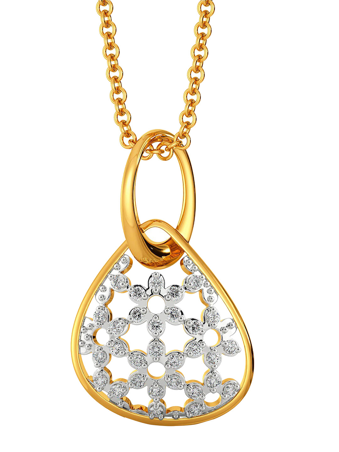 

MELORRA 18KT Whimsical Lace Diamond Pendants, Yellow