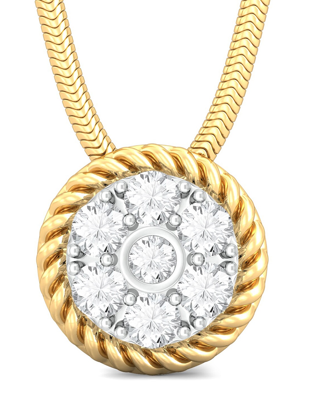 

Melorra Seventh Heaven Diamond-Studded 18KT Gold Pendant - 1.82gm