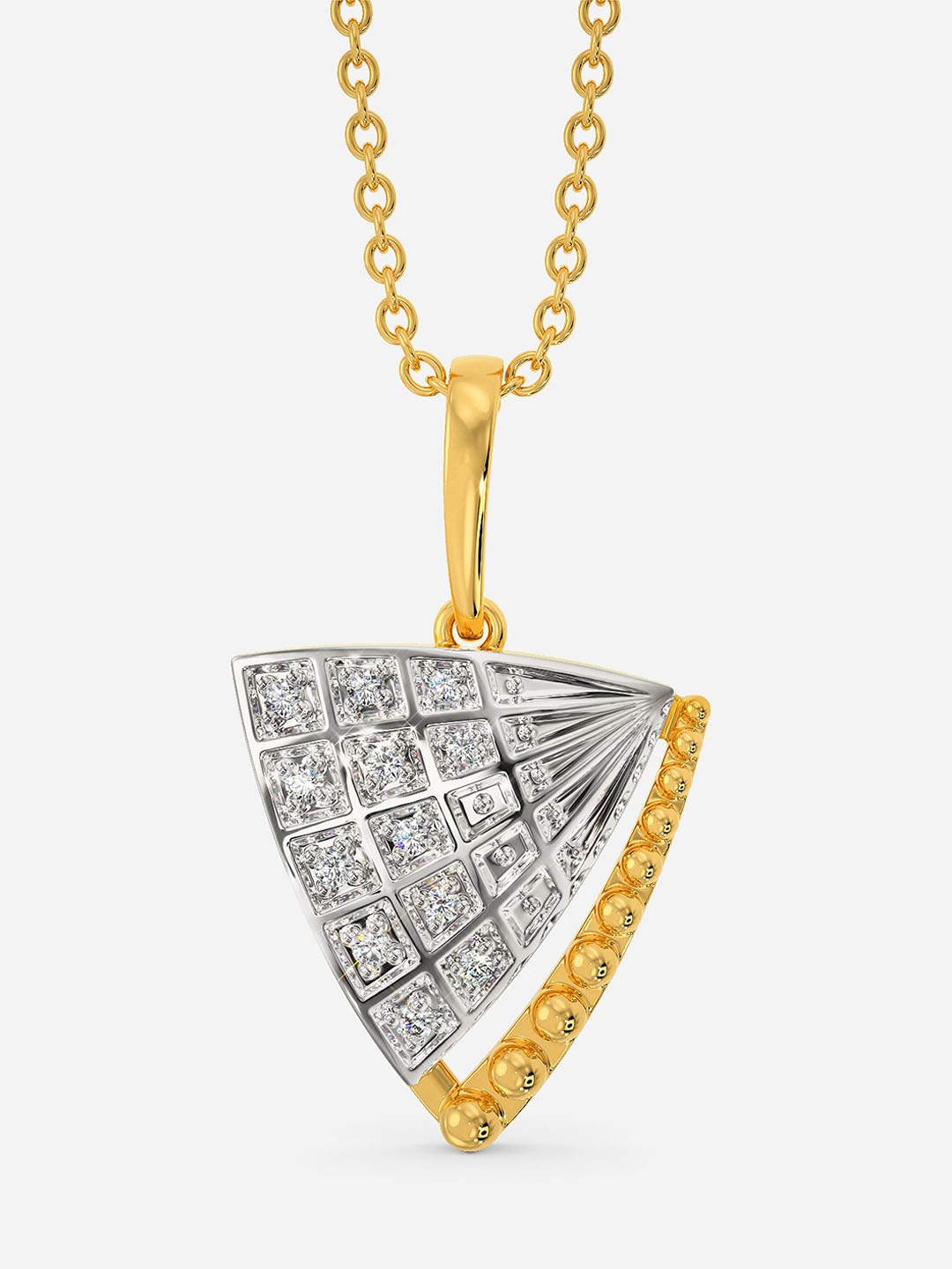 

MELORRA Birkin Babe Diamond-Studded Rhodium-Plated 18KT Gold Pendant-3.11gm
