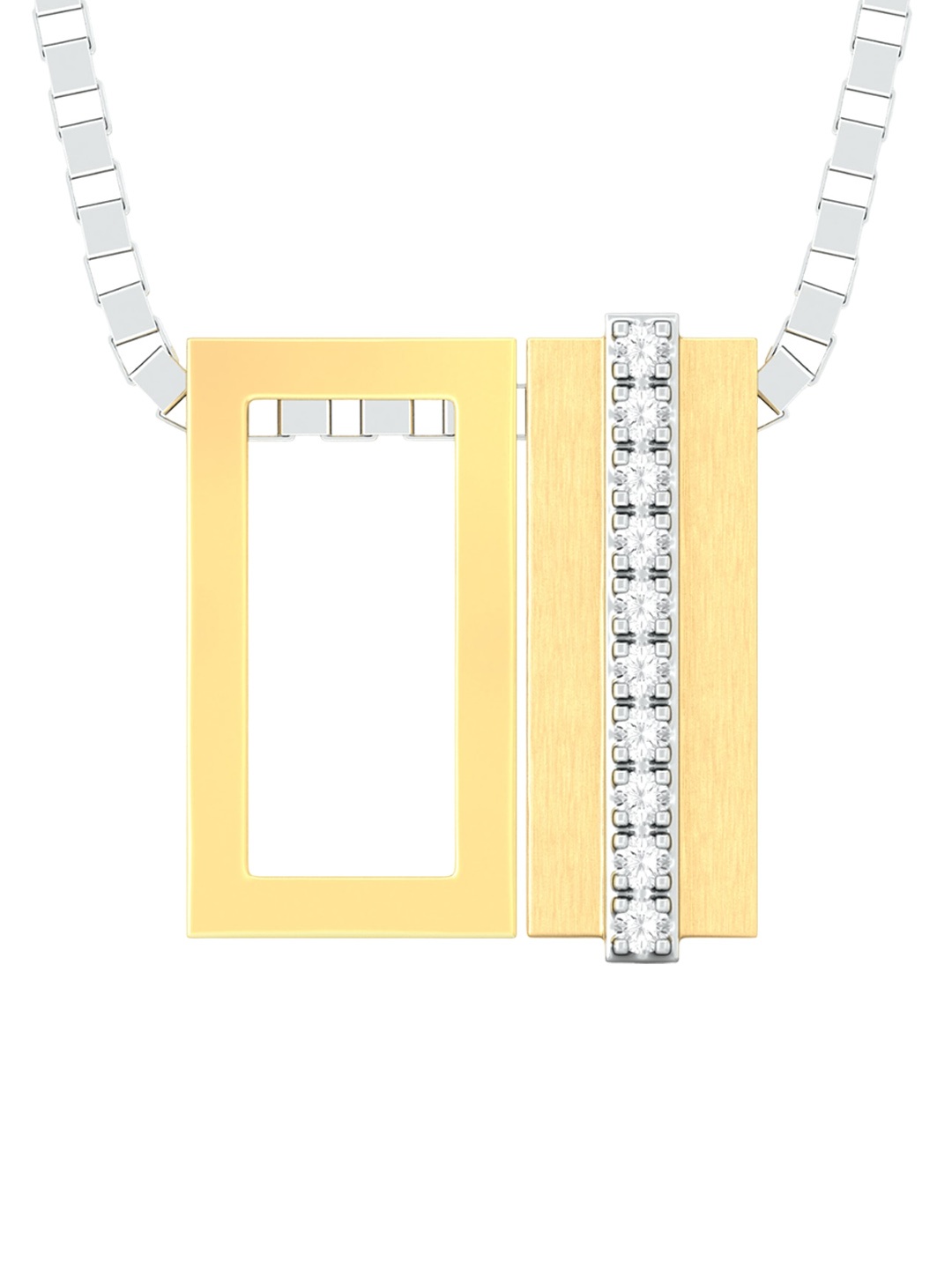 

MELORRA Jazz Bars Diamond-Studded 18KT Gold Pendant -3.27gm