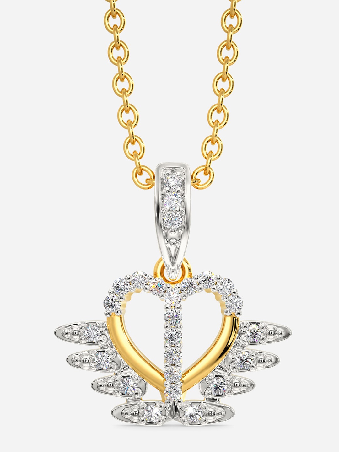 

MELORRA Zipped Affair Rhodium-Plated 18KT Gold Diamond-Studded Pendant - 1.7 gm