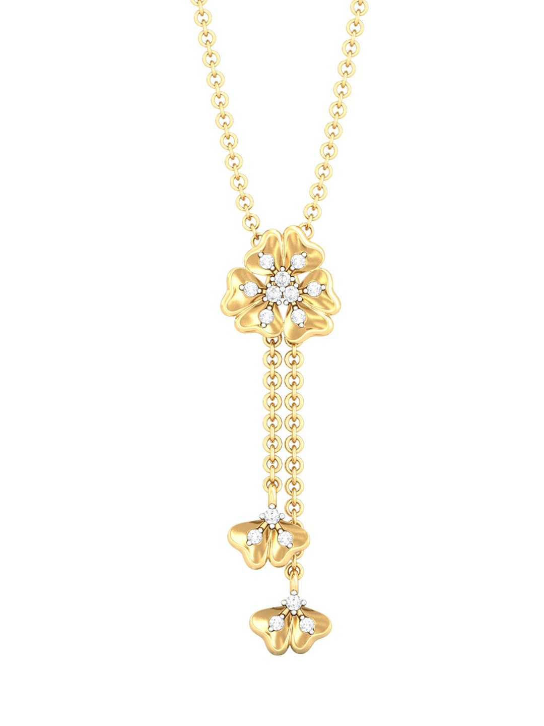 

MELORRA Belle-Flower 18KT Gold Diamond-Studded Pendant - 3.0 gm