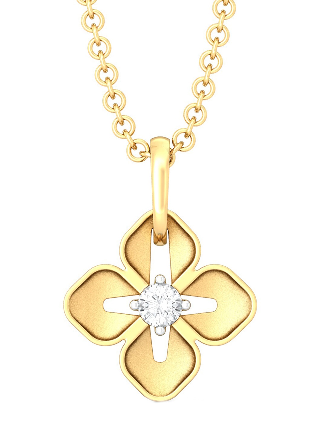 

MELORRA Baby Bloomers 18KT Gold Diamond Studded Pendant-1.2gm