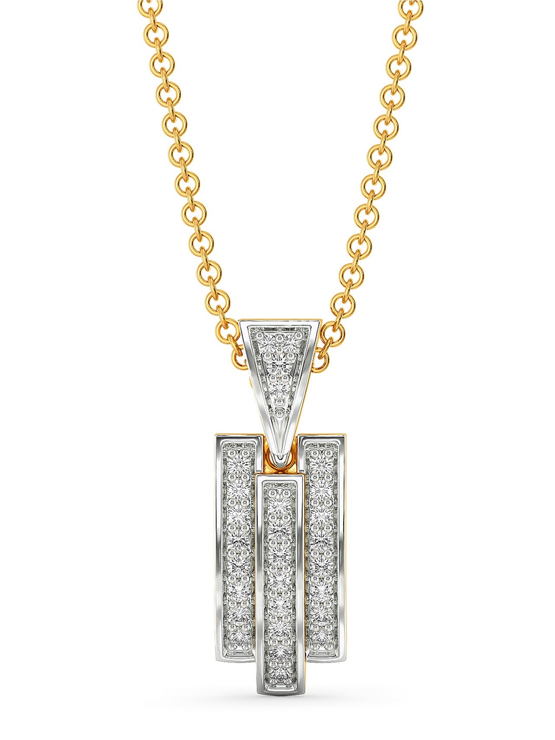 

MELORRA Toned Chic Rhodium-Plated 18KT Gold Diamond-Studded Pendant - 2.37 gm
