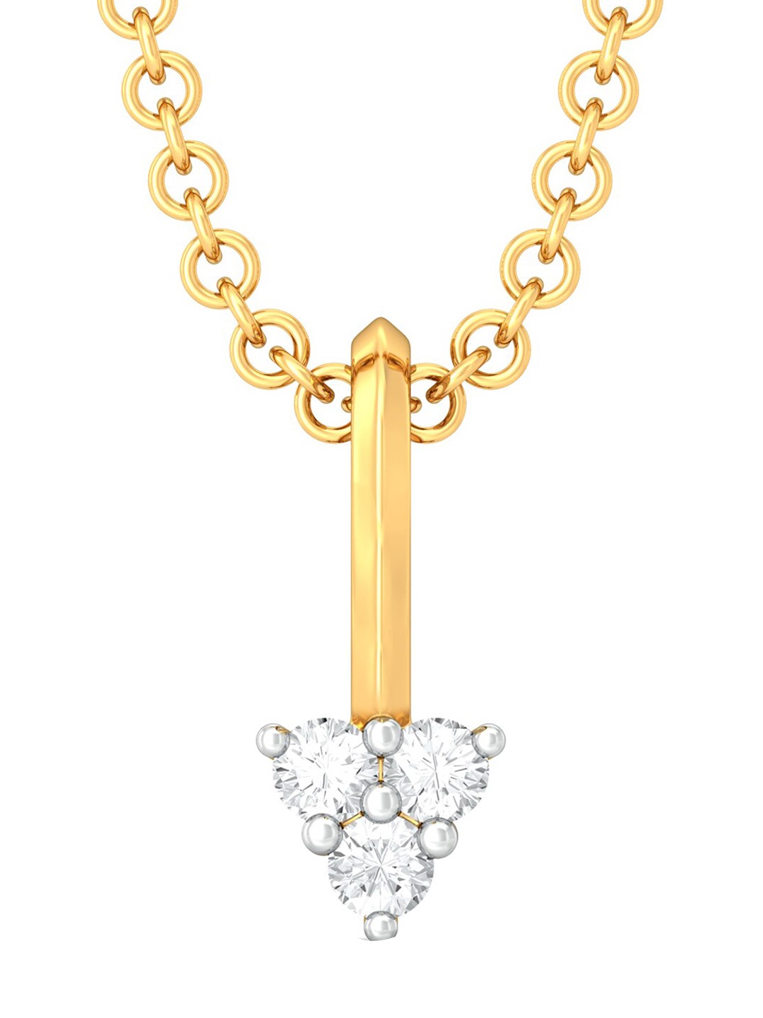 

MELORRA Trip Terrific Rhodium-Plated 18KT Gold Diamond-Studded Pendant - 0.53 gm