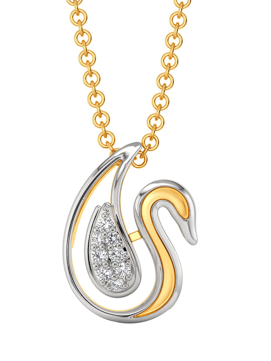 

Melorra White Might Rhodium-Plated 18KT Gold Diamond Pendant-1.61gm