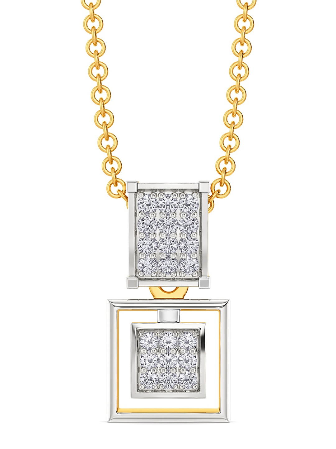 

MELORRA Cool Case Rhodium-Plated 18KT Gold Diamond-Studded Pendant - 2.18 gm