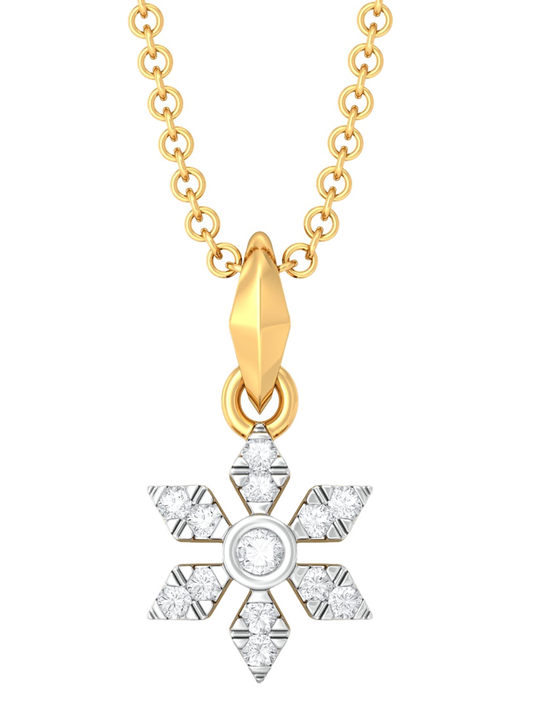 

Melorra Crochet Cluster Rhodium-Plated 18KT Gold Diamond Pendant-1.62gm
