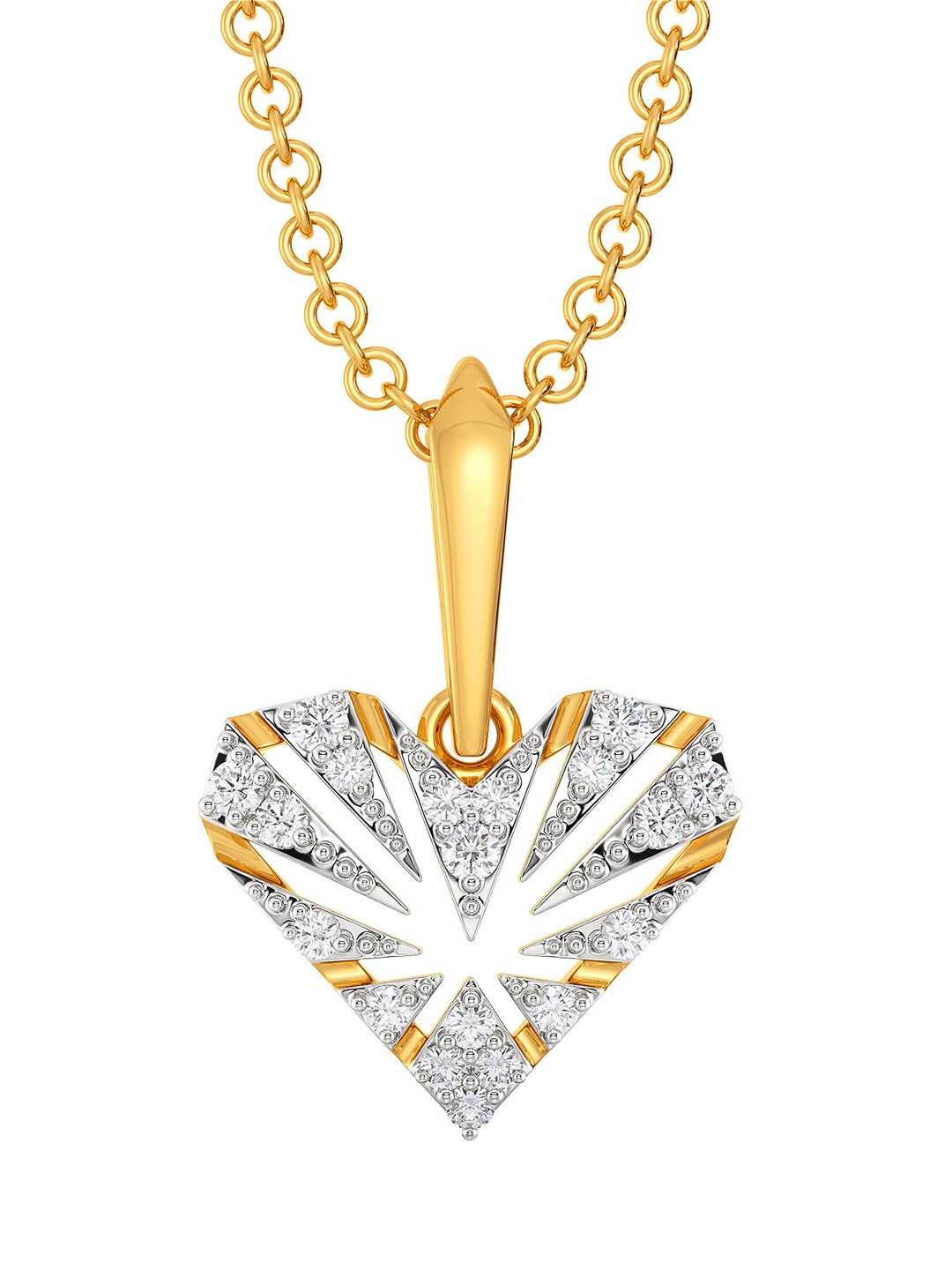 

MELORRA Pattern O Love Rhodium-Plated 18KT Gold Diamond Pendant-1.16gm