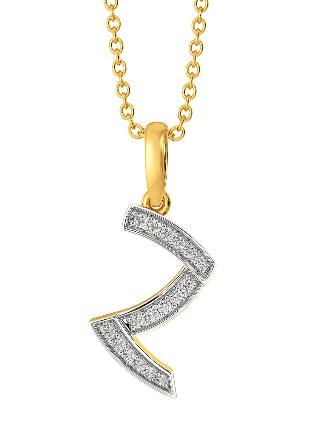 

MELORRA Work Zest Diamond-Studded Rhodium-Plated 18KT Gold Pendant-1.87gm