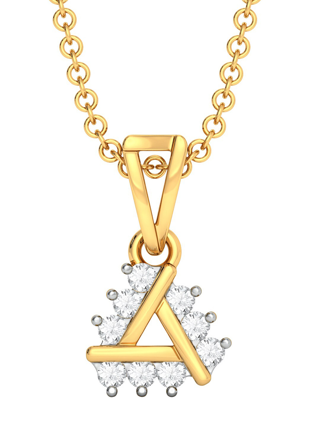 

Melorra Triple Ace Rhodium-Plated 18KT Gold Diamond Pendant-1.55gm