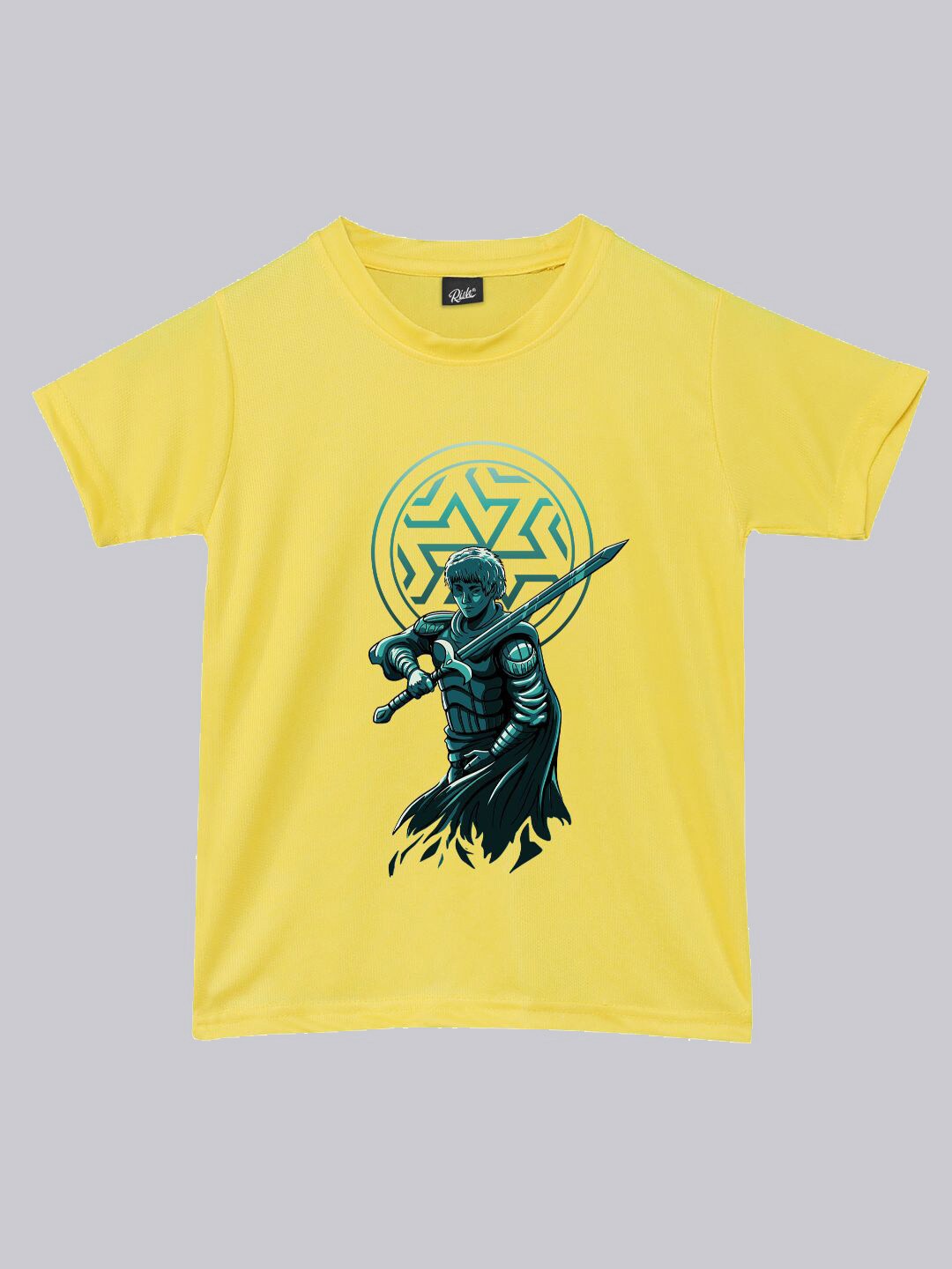 

RISH Kids Printed Loose Dry Fit Round Neck Short Sleeves T-shirt, Yellow