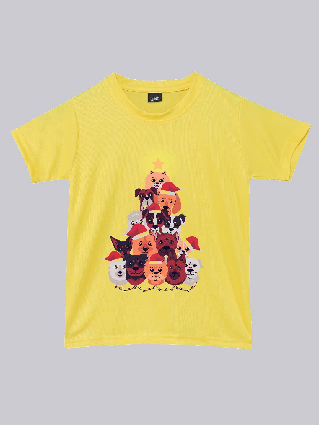 

RISH Boys Graphic Printed Dry Fit Running Loose T-shirt, Yellow