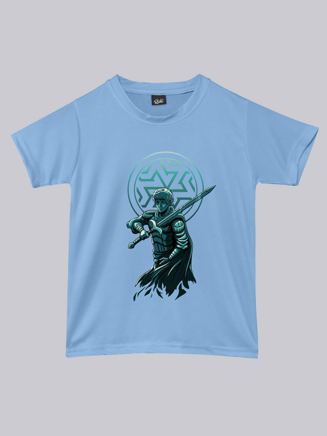 

RISH Kids Printed Loose Dry Fit Round Neck Short Sleeves T-shirt, Turquoise blue
