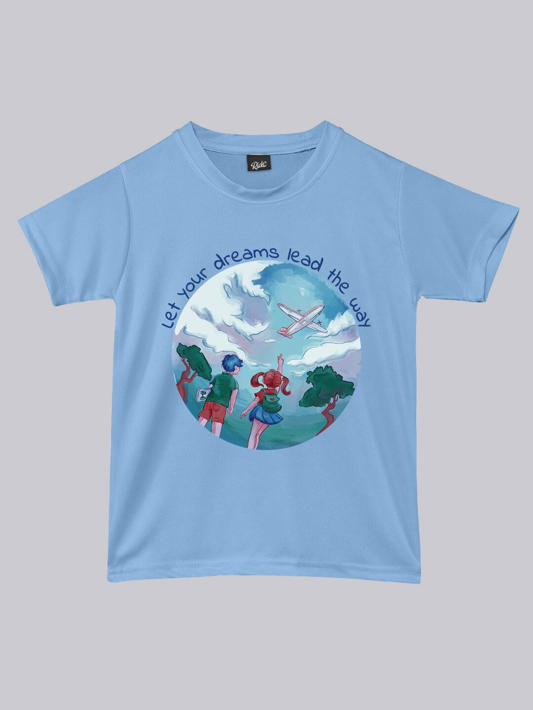 

RISH Boys Dry Fit Graphic Printed Round Neck Loose T-shirt, Blue