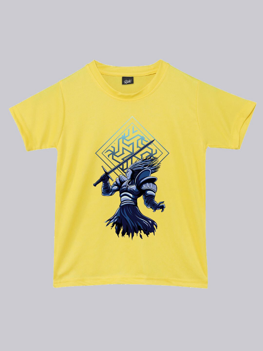 

RISH Kids Printed Oversized Dry Fit T-shirt, Yellow