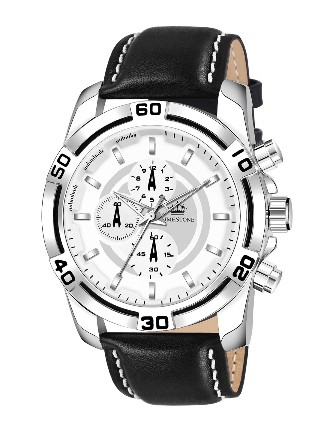 

LIMESTONE Men Brass Leather Straps Analogue Watch LUXE113, White