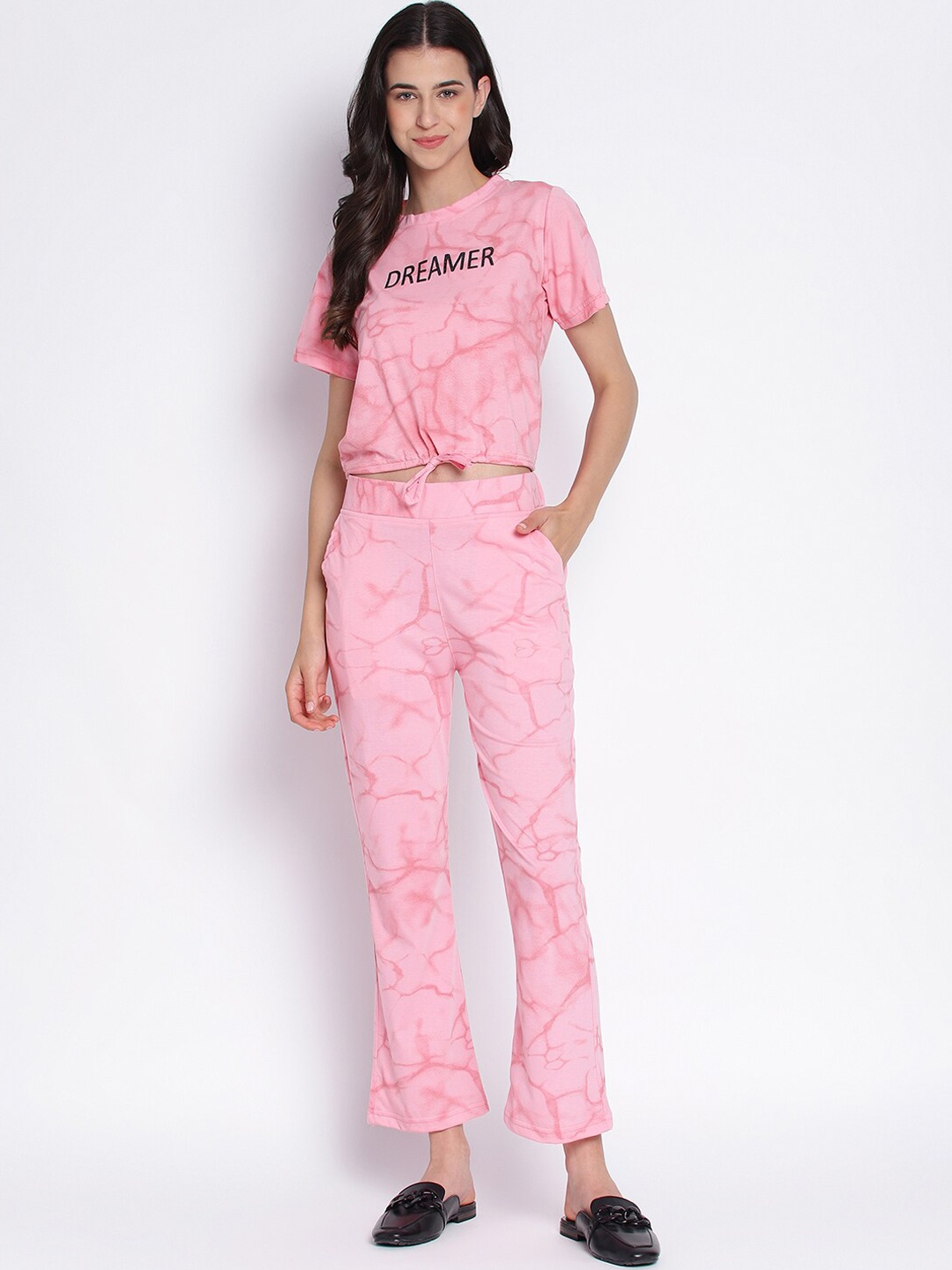

Duchess Printed Short Sleeves Top & Trousers, Pink
