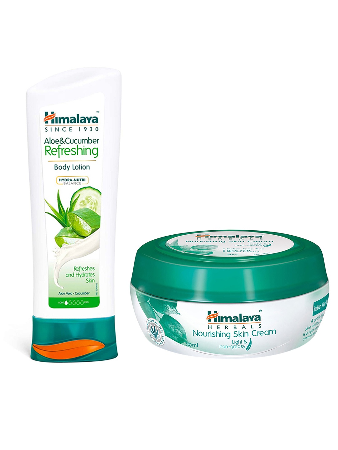 

Himalaya Aloe & Cucumber Body Lotion 200 ml & Nourishing Skin Cream 100ml, Green