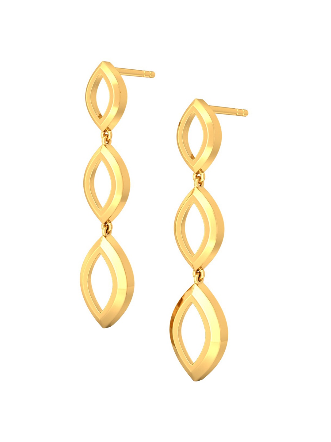 

MELORRA The Oval Game 18KT Gold Drop Earrings- 5.12 gm