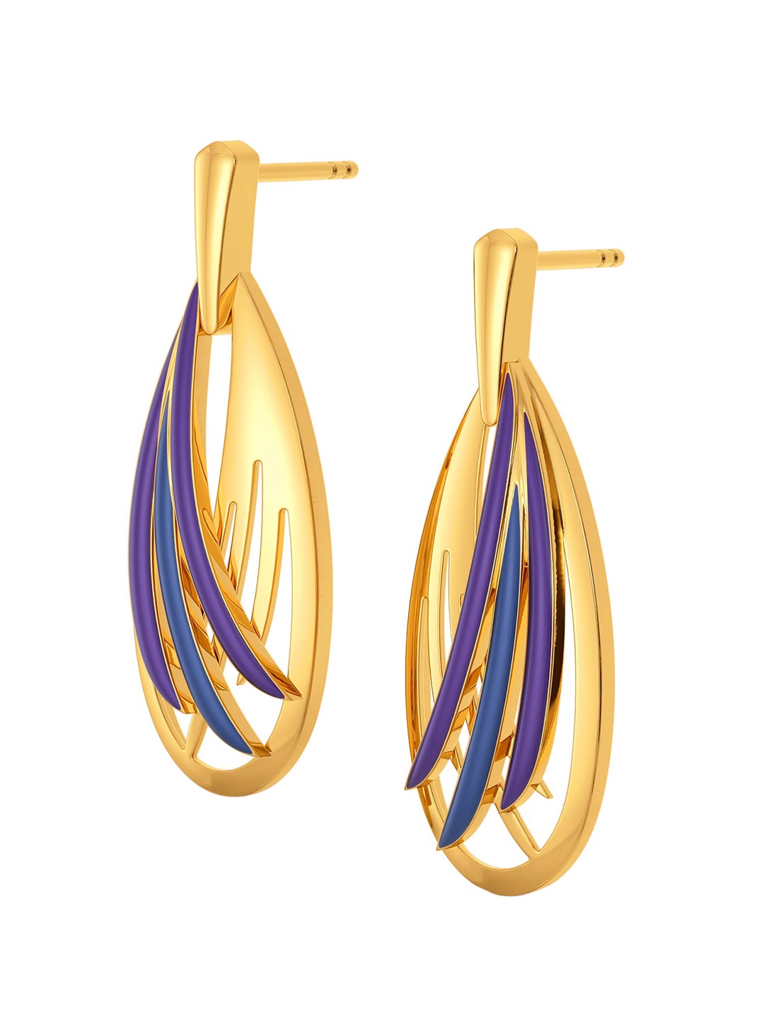 

MELORRA Feather Flight 18KT Gold Drop Earring -6.3 gm