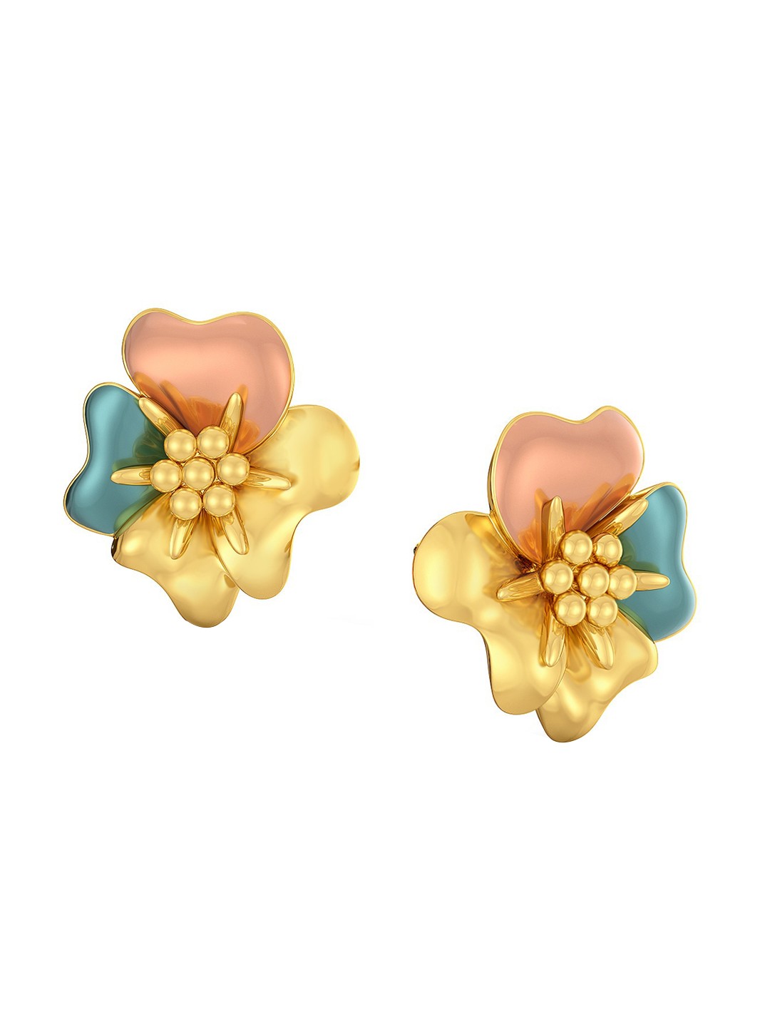 

MELORRA Chaplet 18KT Gold Studs Earrings- 4.96 gm