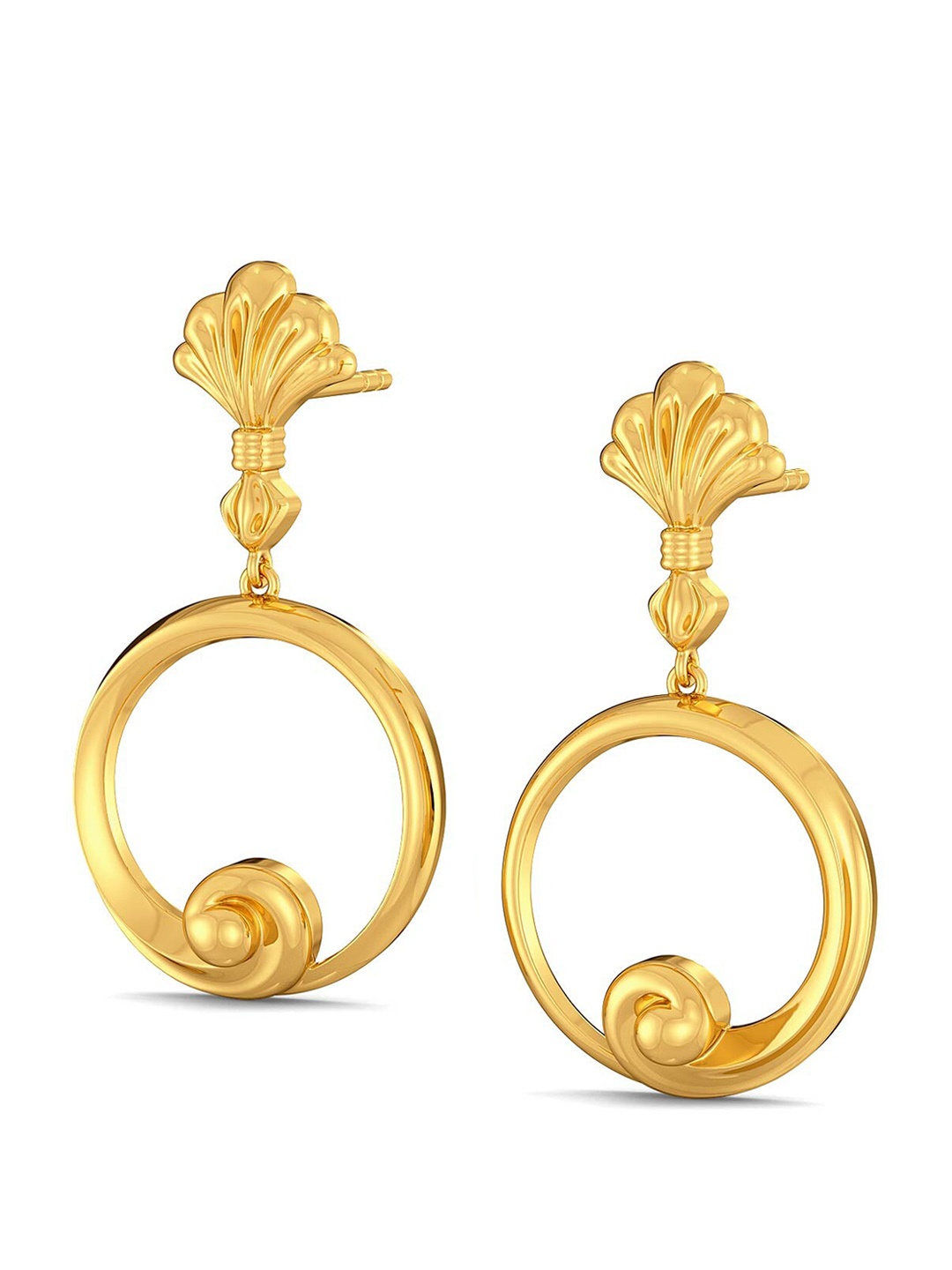 

MELORRA Curly Beach 18KT Gold Drop Earrings- 6.59 gm