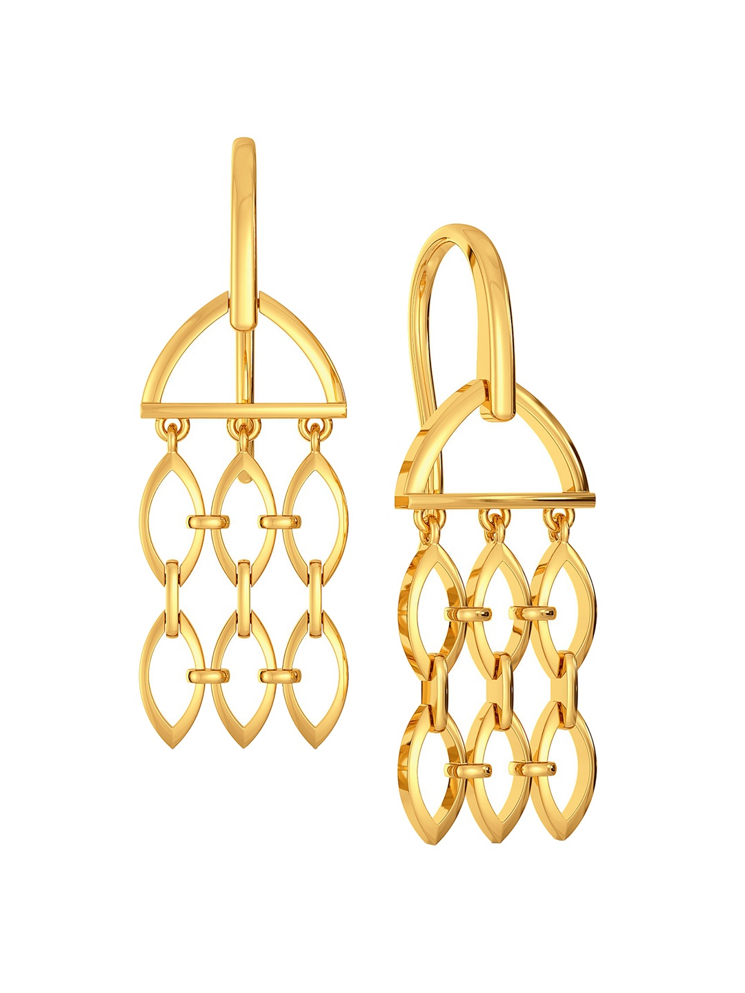

MELORRA Nets in Mesh 18KT Gold Drop Earrings- 4.59 gm