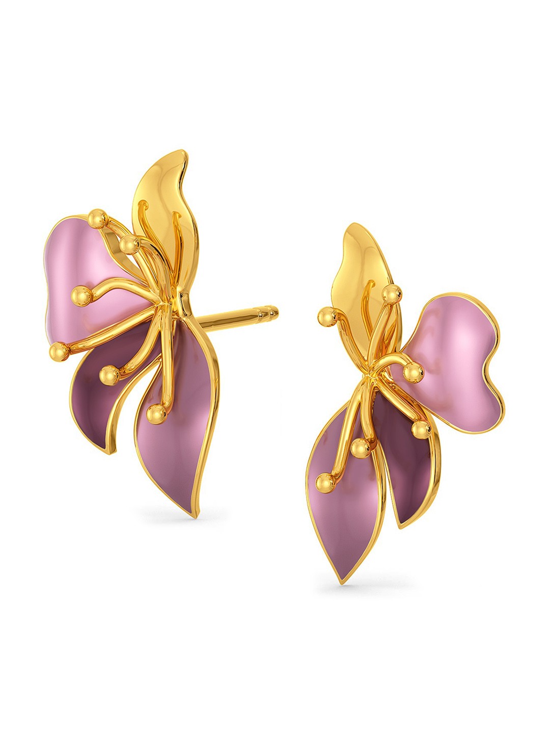 

MELORRA Boutonniere 18KT Gold Stud Earrings- 3.54gm