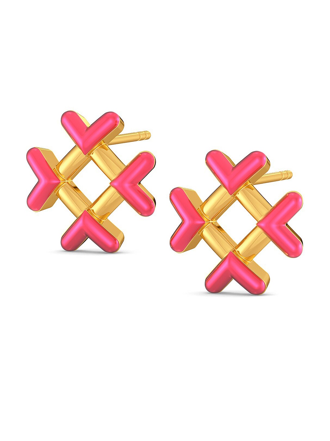 

MELORRA Pink Parade 18KT Gold Stud Earrings-4.4gm