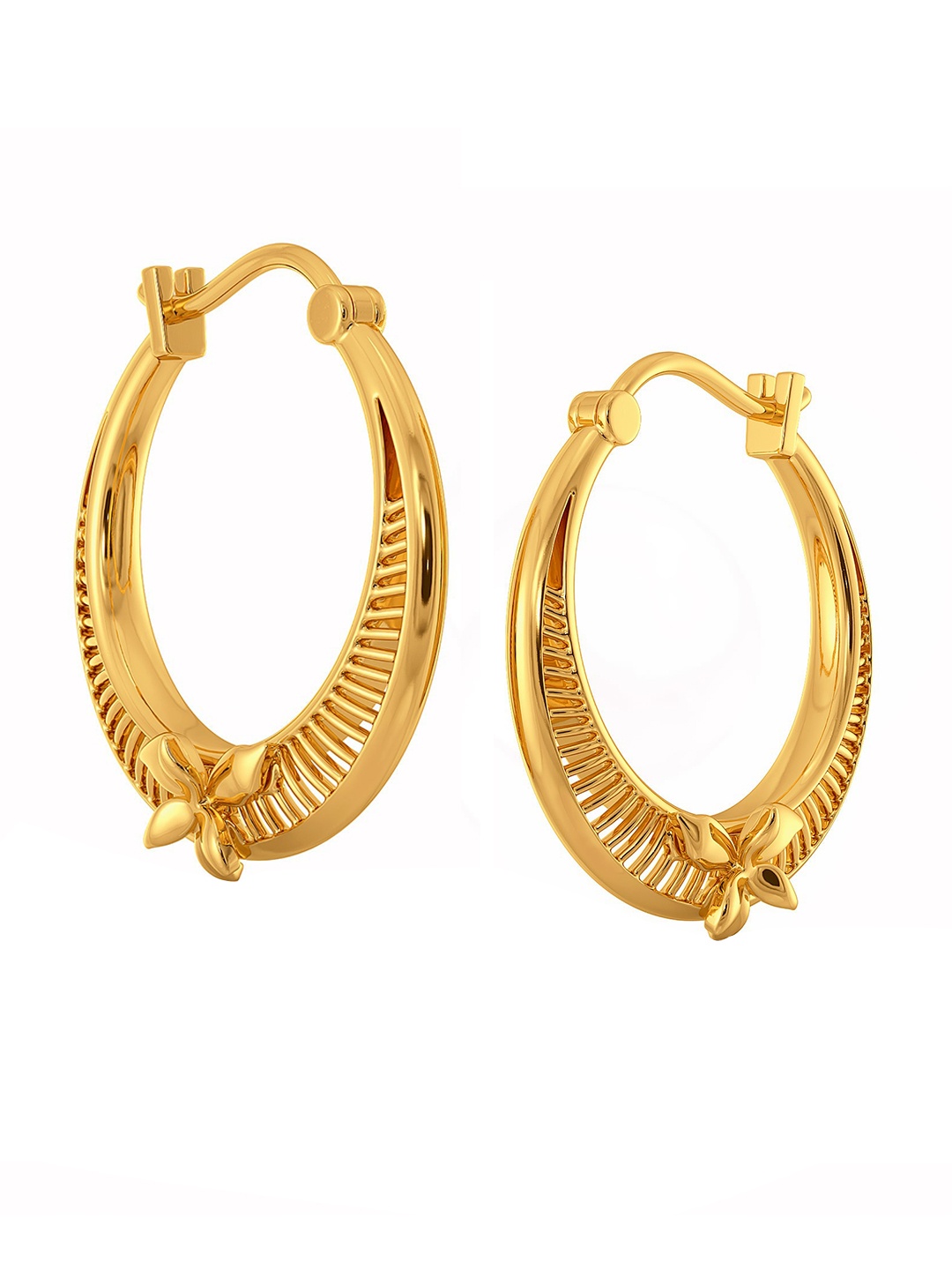 

MELORRA A Lily Link 18KT Gold Hoop Earrings-6.48gm