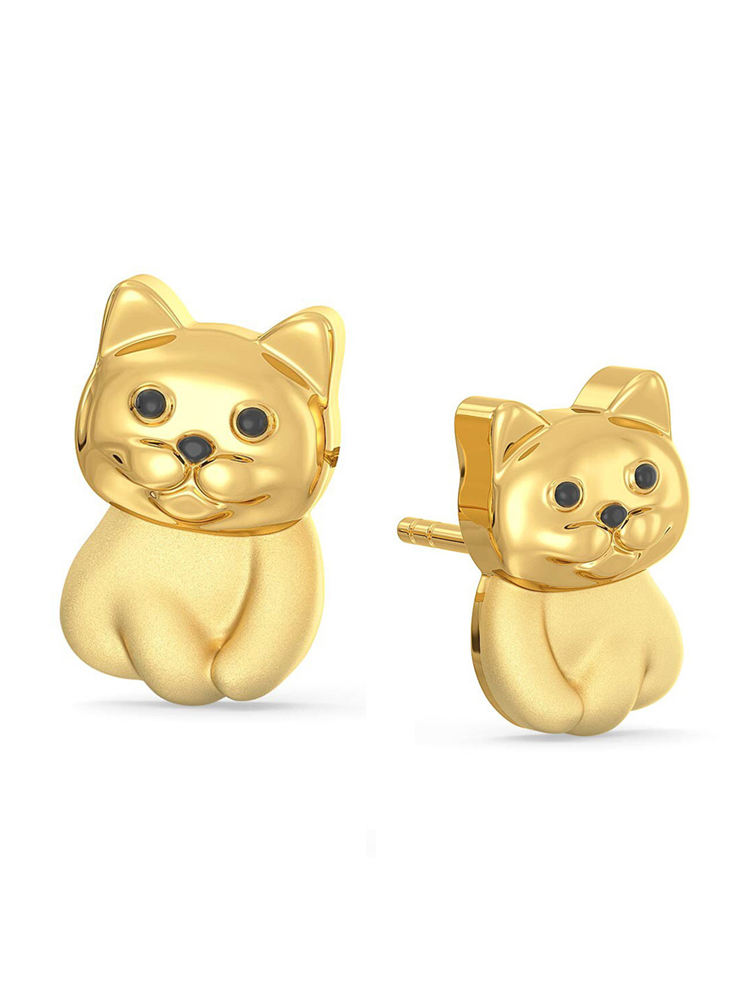 

MELORRA The Purrfect Portion 18KT Gold Stud Earrings-3.66gm