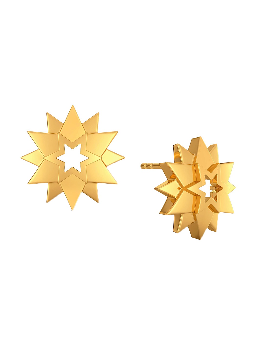 

MELORRA Inter Stellar 18KT Gold Stud Earrings-6.37gm