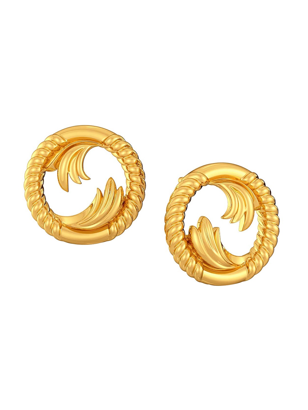 

MELORRA 18KT Greek Guilloche Gold Stud Earrings- 4.91 gm