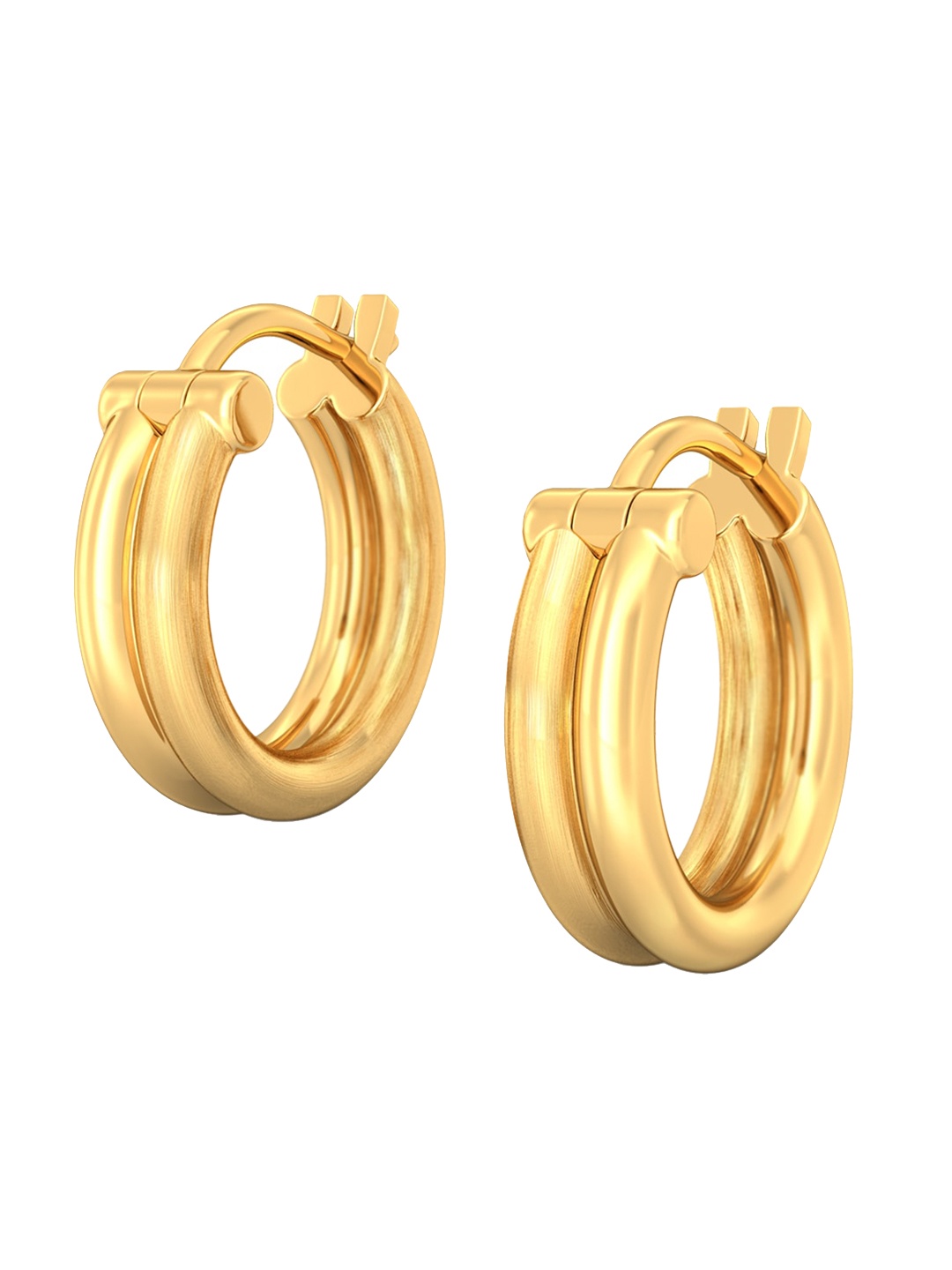 

MELORRA Duple Loops 18KT Gold Hoop Earrings-4.89gm