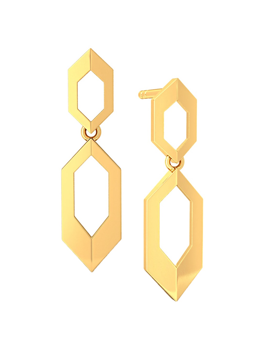 

MELORRA Golden Muse 18KT Gold Drop Earrings- 2.56 gm