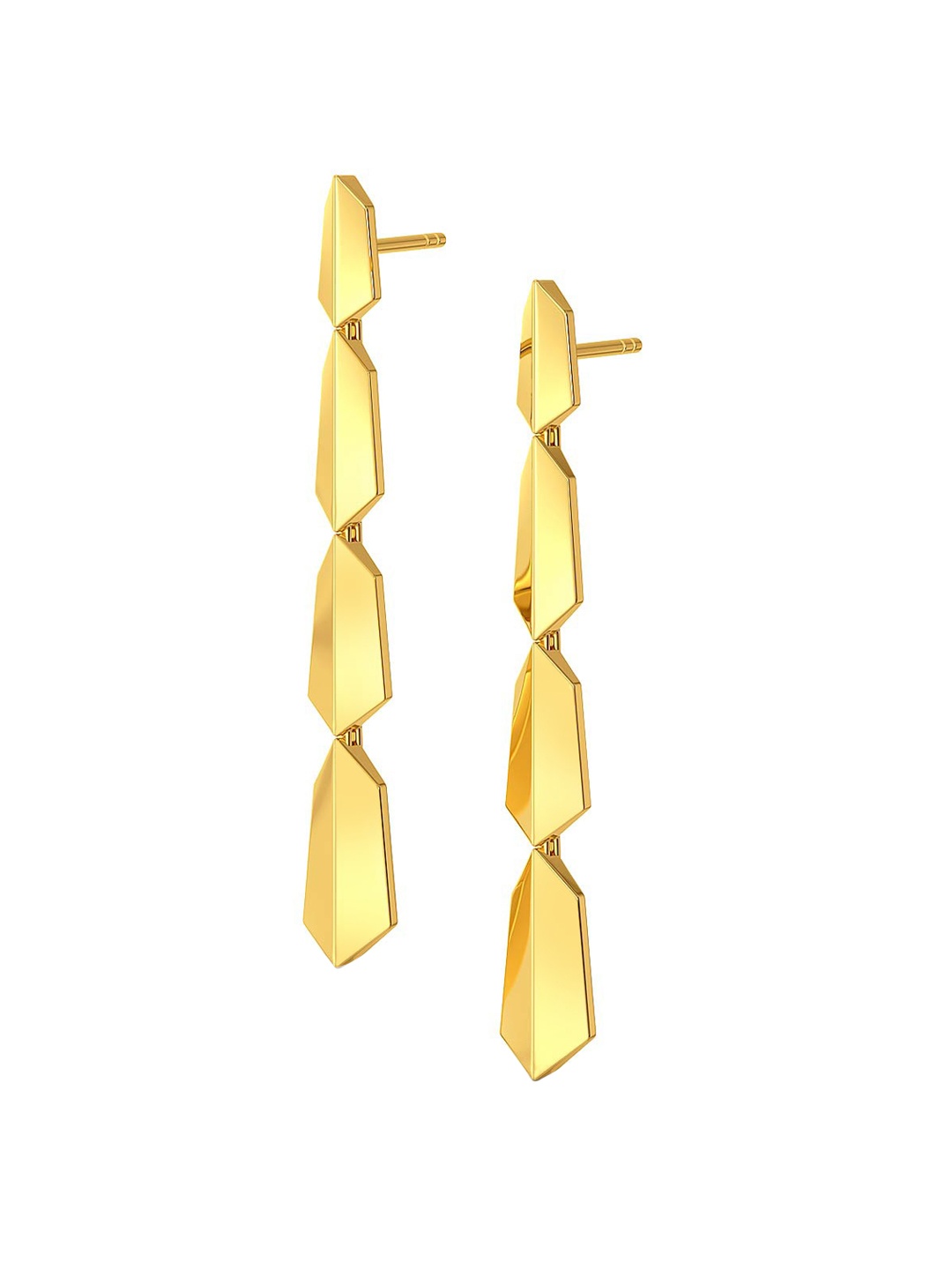 

MELORRA Groovy Folds 18KT Gold Dangle Earrings-4.7gm