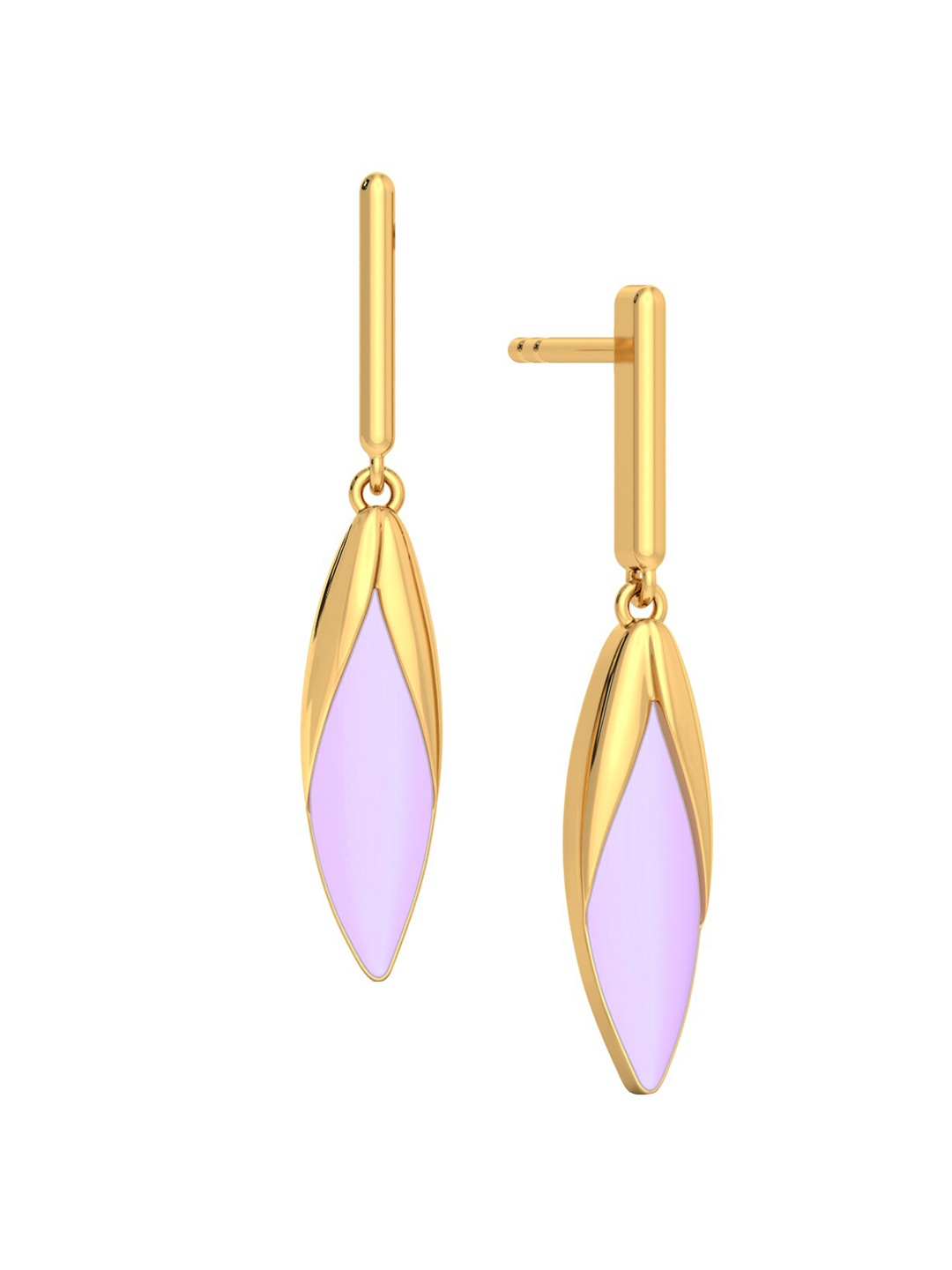 

MELORRA Amethyst Hue 18KT Gold Drop Earrings- 3.1gm