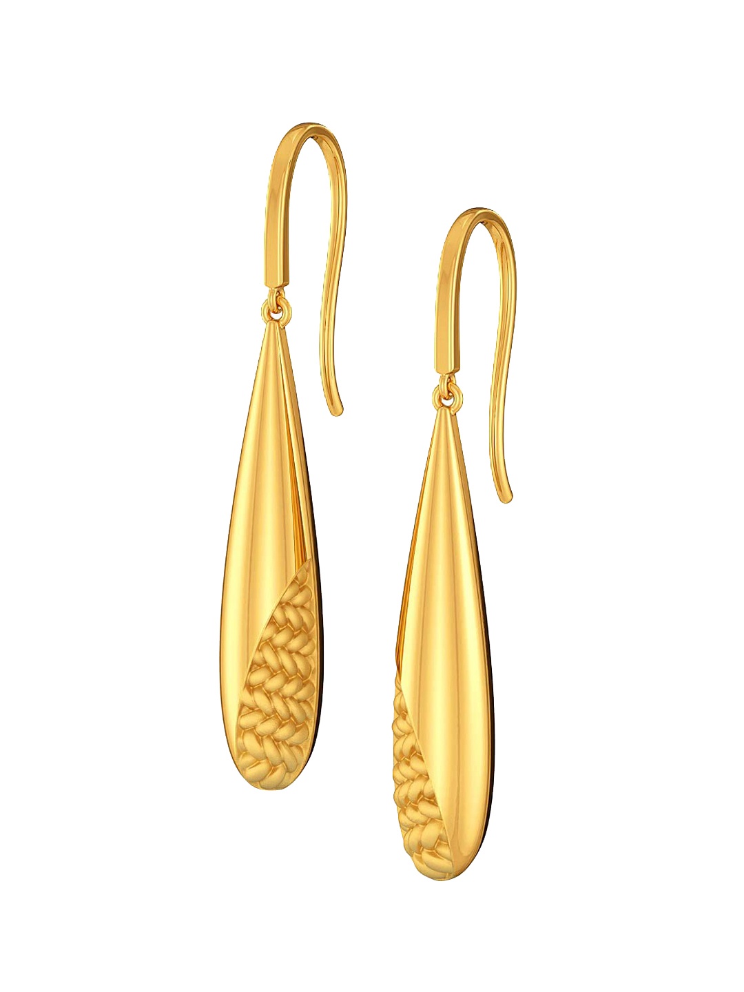 

MELORRA Peek A Weave 18KT Gold Drop Earrings- 5.19 gm