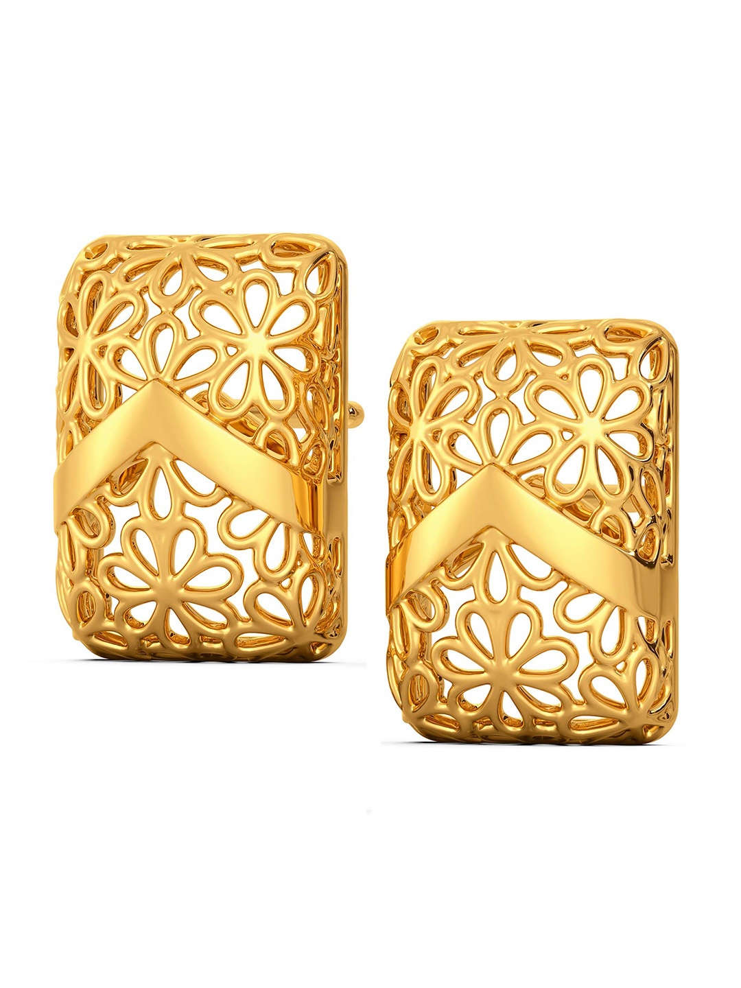 

MELORRA Edge of Lace 18KT Gold Stud Earrings-3.02gm