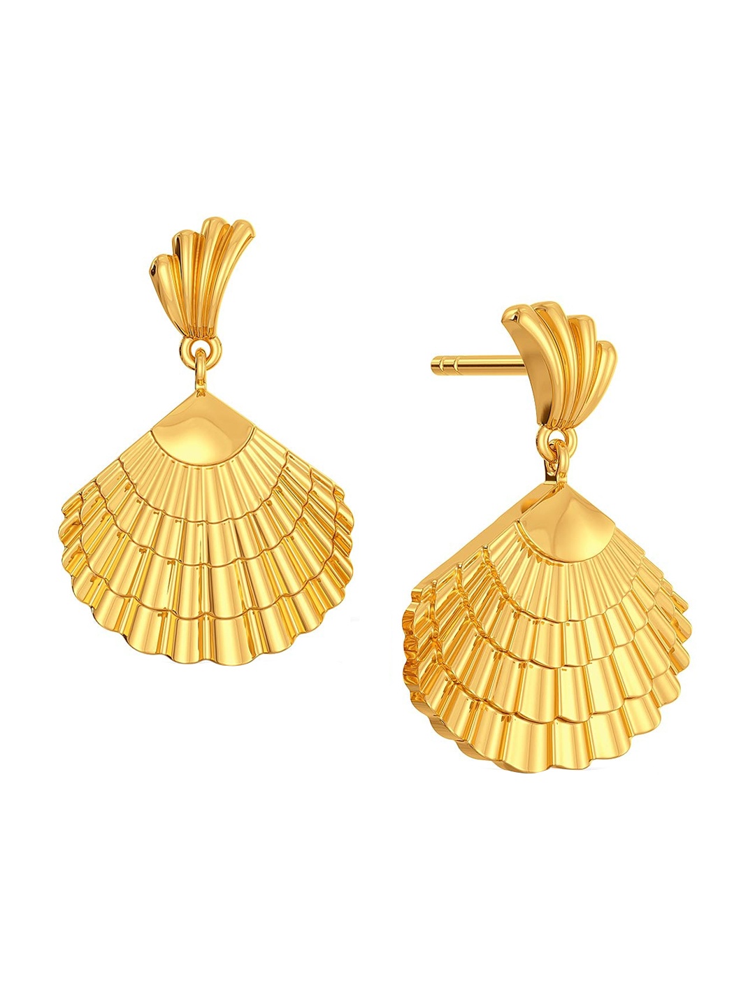 

MELORRA The Clam Drop 18KT Gold Dangle Earrings-6.18gm