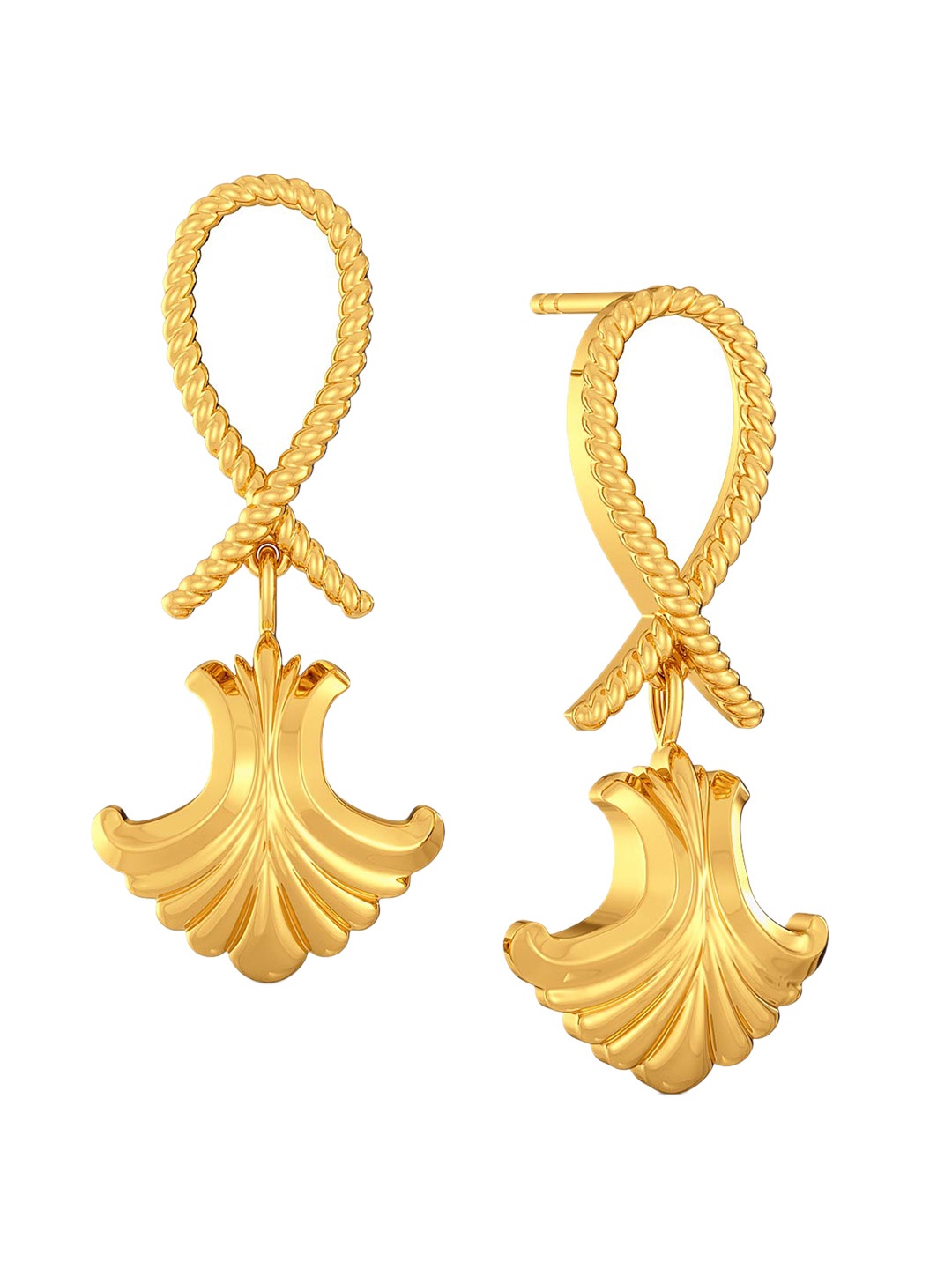 

MELORRA Romanesque 18KT Gold Drop Earrings- 7.45 gm