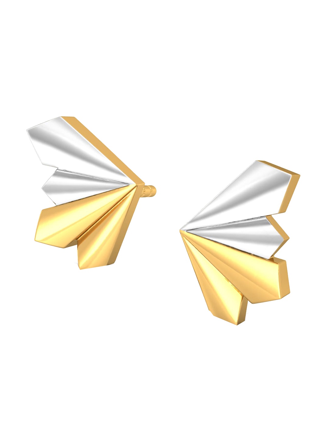

MELORRA Ellectric Rhodium-Plated 18KT Gold Stud Earrings-3.29gm