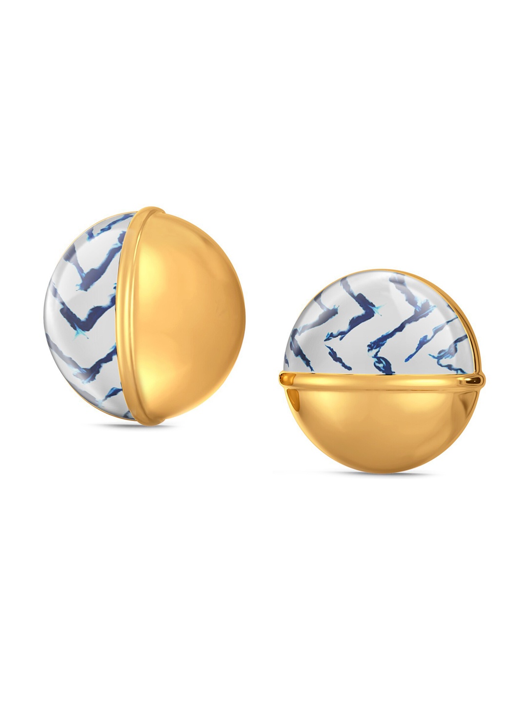 

MELORRA Dyed In Blue 18KT Gold Stud Earrings- 4.8 gm