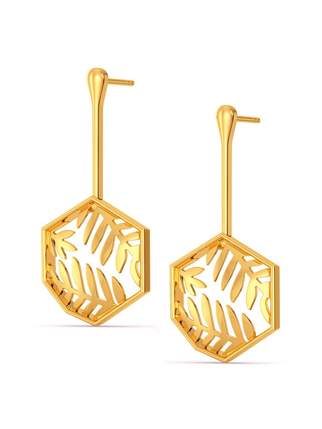 

MELORRA Fun O Fern 18KT Gold Dangle Earrings-6.25gm