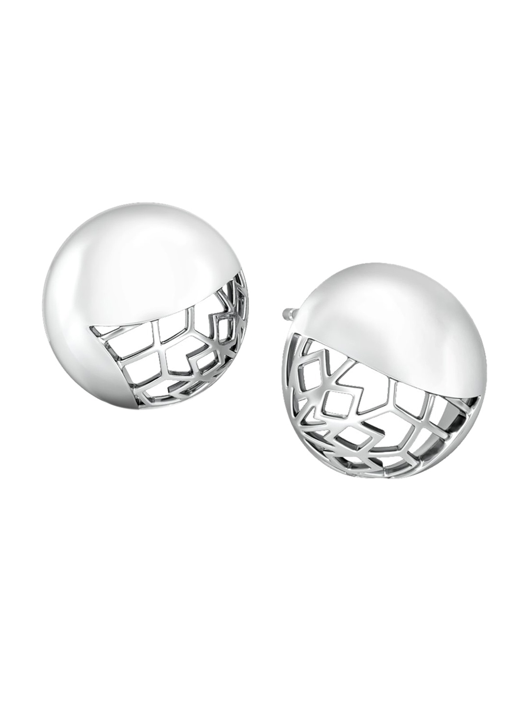 

MELORRA Mesh Globules 18KT White Gold Earrings - 6.75gm, Silver