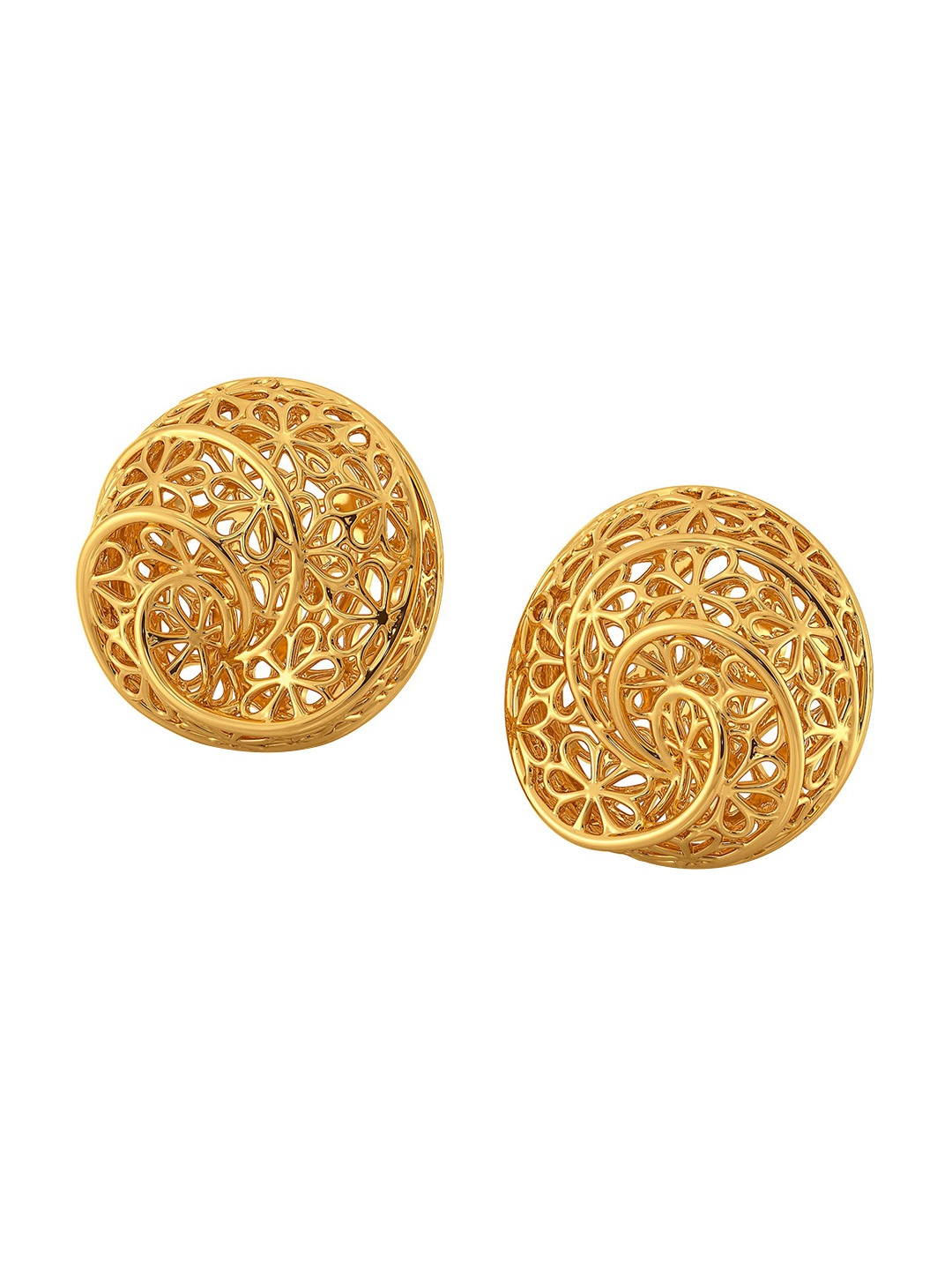 

MELORRA Twirl A Lace 18KT Gold Stud Earrings- 5.25 gm